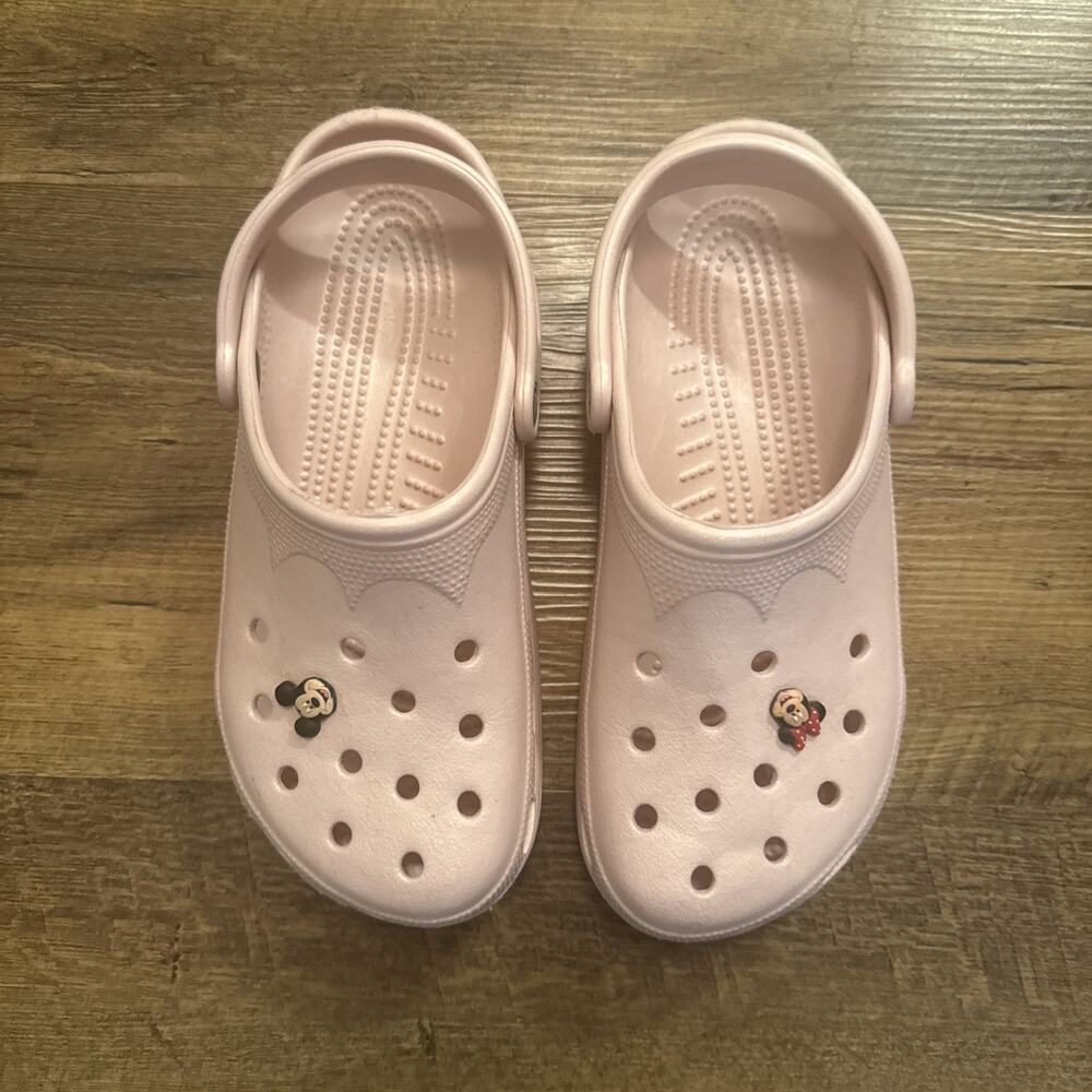 Crocs Classic Clogs Pink Women 10-1 - Men 8-9 Minnie Mouse Disney EUC